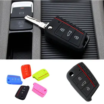 

Durable Silicone Car Key Cover Case Flip Key Cap Remote Control For For Golf 7 Protective Accessories