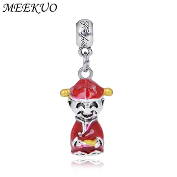

Original Silver Color Murano God of Wealth Beads Fit Charm Bracelet & Necklace Pendant Authentic Accessories