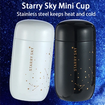 

2020 Oct New Bottle Starry Sky Mini Small capacity Leak-proof Coffee Mug 304 Stainless Steel Vacuum Flask 200ML Thermo Bottle