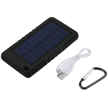 

8000mAh Portable Waterproof Solar Power Bank Backup Battery Charge For Phone External Portable Solar Panel with LED light