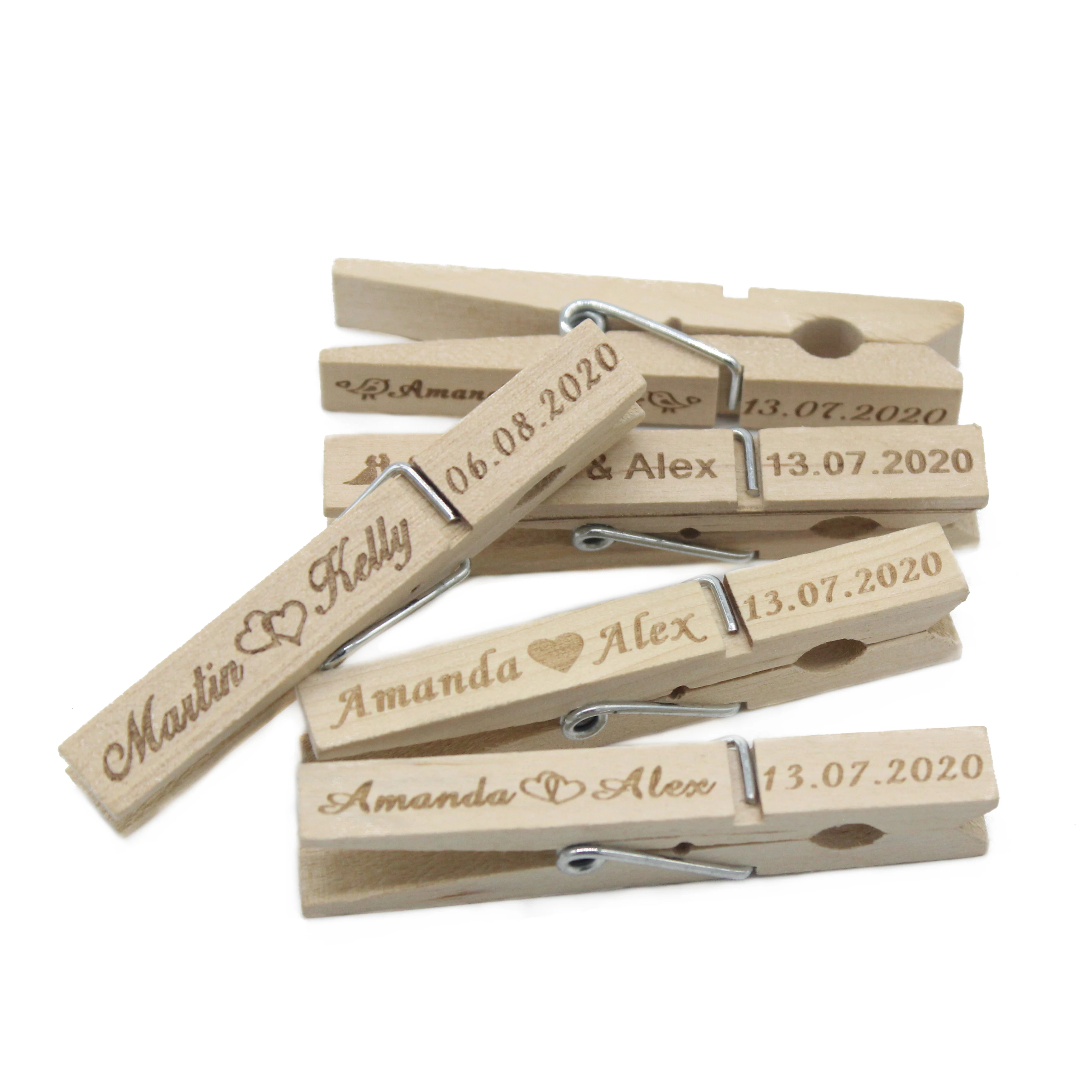 50Pcs Personalized Wood Rustic Clothespins Wooden Clothes Pins Classic Customized Clothes Pags Clips Wedding Decor Baby Shower 50Pcs Personalized Wood Rustic Clothespins Wooden Clothes Pins Classic Customized Clothes Pags Clips Wedding Decor Baby Shower