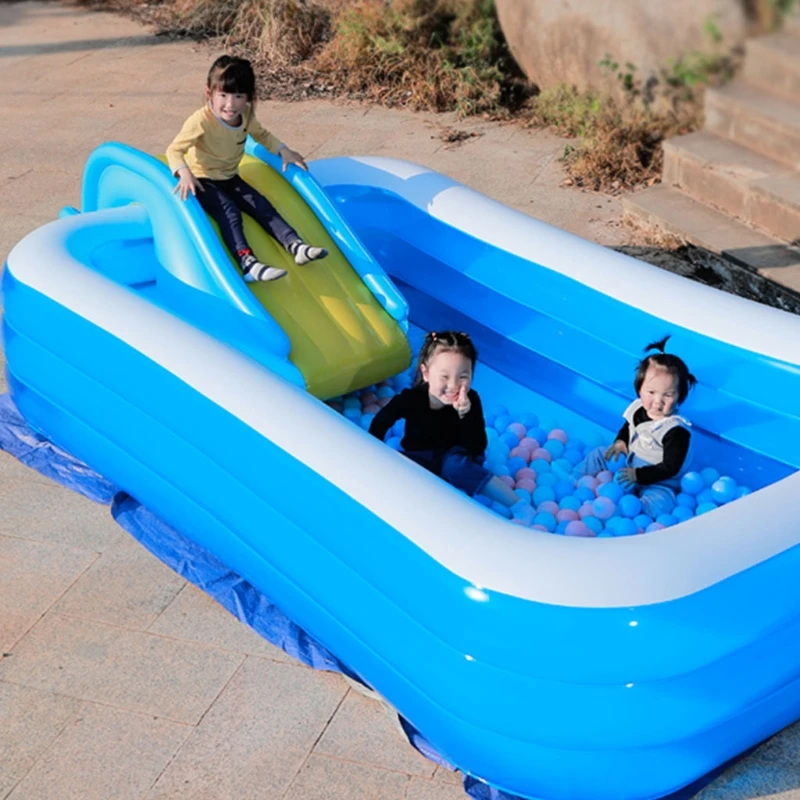 C5AA Inflatable Water Slide Wider Steps Kids Bouncer Castle Swimming Pool Supplies