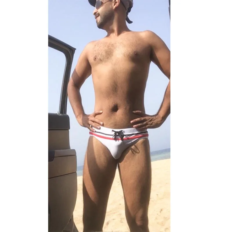 Мужские плавки, треугольный купальник, бикини, сексуальный купальный костюм, короткие пляжные плавки, одежда для купания с принтом для мужчин