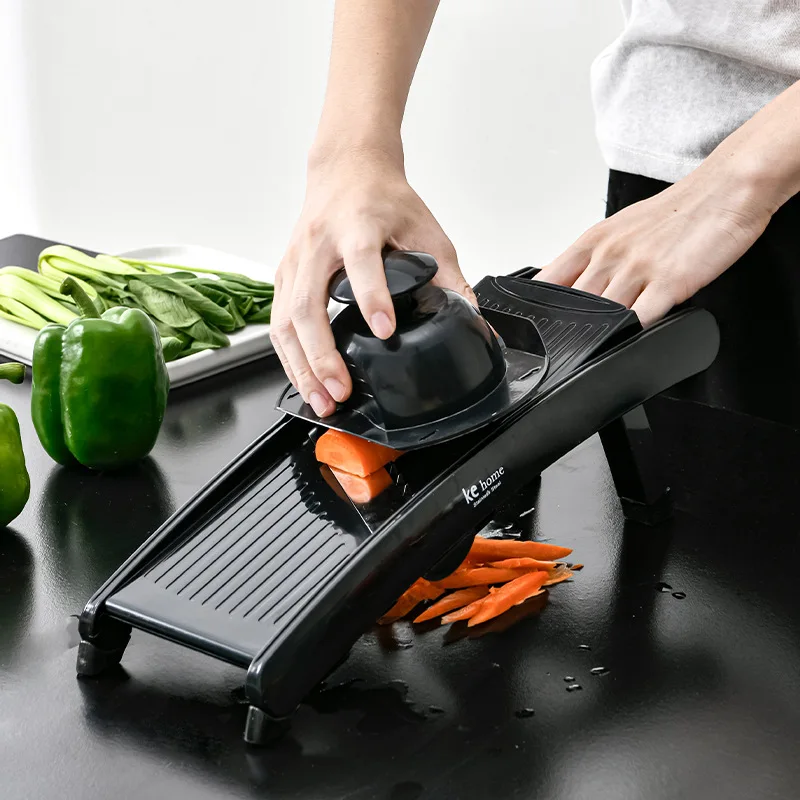 Adjustable Mandoline Slicer Safe Vegetable Slicer Food Chopper Vegetable  Cutter Quick Dicer Fruit French Fry Julienne (Gray) - AliExpress