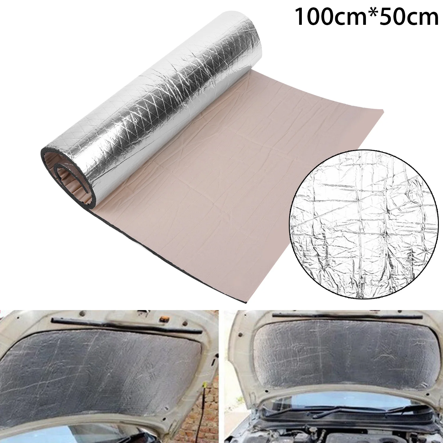 50x100cm Car Sound Proofing Deadening Closed Shield Foam Insulation Heat Mat 