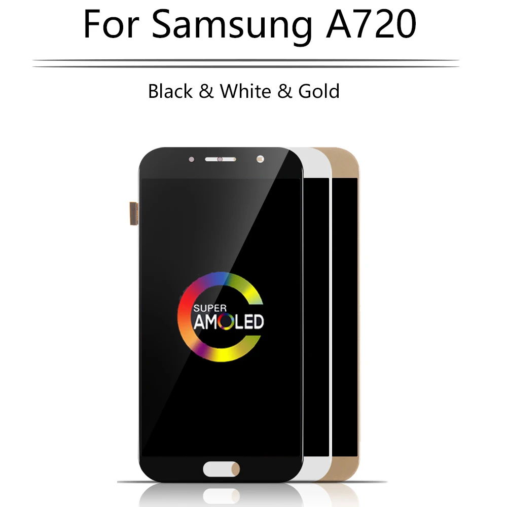 Супер AMOLED 5," ЖК-дисплей для samsung Galaxy A7 ЖК-дисплей кодирующий преобразователь сенсорного экрана в сборе Замена A720 дисплей