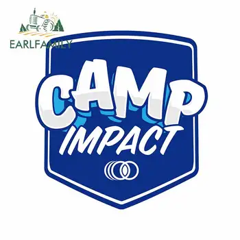 

EARLFAMILY 13cm x 12.5cm for Camp Impact Shield Decal Bumper VAN Window Car Stickers Anime Waterproof Windshield RV Decoration