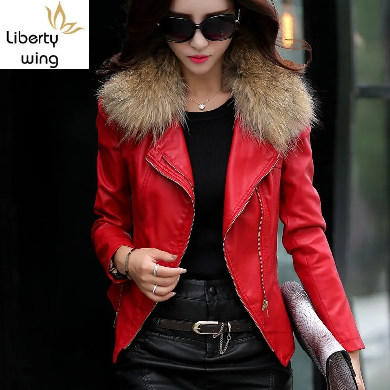 

New Winter Ladies Brand PU Leather Biker Jacket Female Casual Zipper Coat Streetwear Slim Fit Outerwear Plus Size 5XL