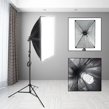 

50x70CM Softbox Lighting Kits Professional Photography Light System For Photo Studio Equipment With 1pcs E27 Photographic Bulbs