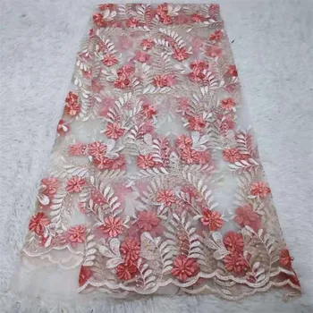 

Africa Organza Lace fabric,Newest High Quality Best Design Pink Beads Nigerian Swiss lace,African Tulle lace fabrics