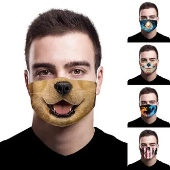 

Adult Men And Women Polka Printed Outdoor -dust Double-layer Facemask Cotton Face Cover Respirator Washable Reusable Mouth