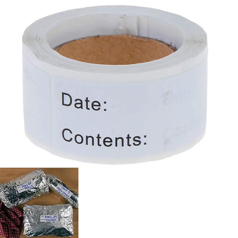 1 Roll Food Storage Labels Refrigerator Freezer Adhesive Label | Дом и сад