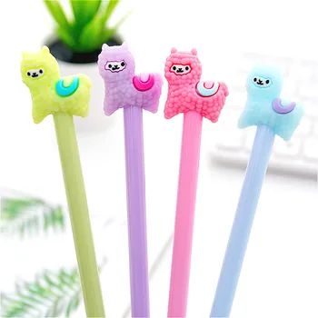 

Colors Villus Alpaca Gel Pen Cute Kawaii Black Ink Cartoon Plastic Ballpens Writing Office School Supplies Stationery 2020NEW