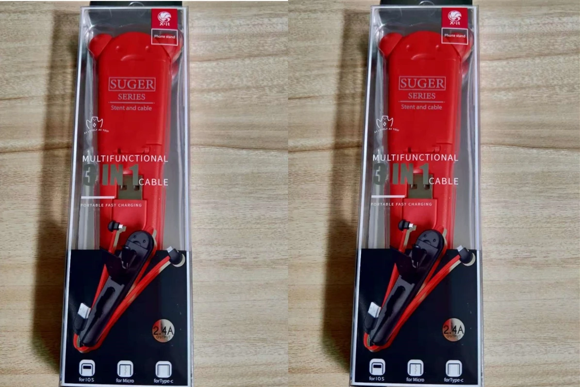 2.1A портативный 3 в 1 USB мультизарядный кабель, используемый в качестве держателя, небольшой и простой в переноске, совместимый с большинством смартфонов и подушечек