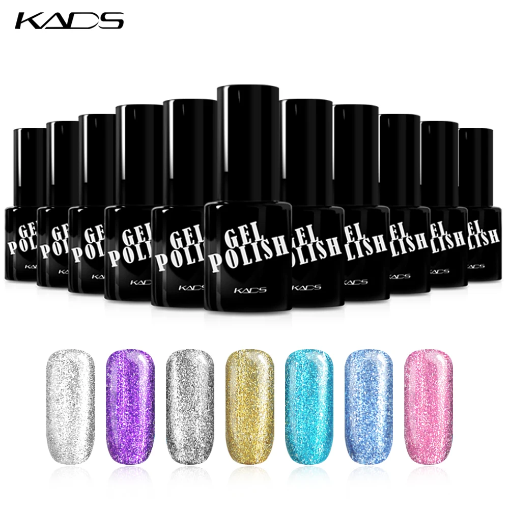 Kads Nail Lacquers Platinum Nail Glitter Gel Polish Uv Led Soak Off