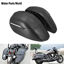 Evrensel motosiklet klasik sert çantalar heybe ve ağır montaj siyah için Kawasaki Honda için Harley Touring Softail