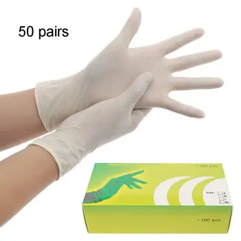 

100Pcs Disposable Latex Gloves Outdoor Dust-proof Protector Kitchen Cleaning Gloves