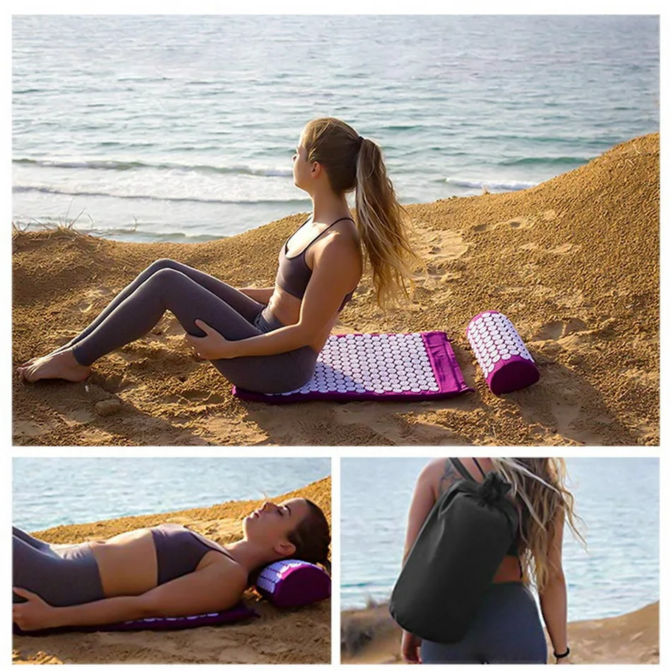 3pcs/set lotus acupuncture mat Yoga Massage patchwork mat Relieve Stress Back Body meditation acupressure meditation pillow