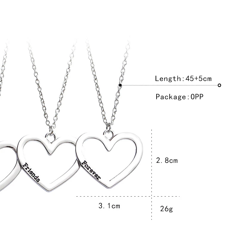 3 Pcs Best Friend Necklaces Set For Women Star Moon Pendant Chain Necklace Bff Choker Girl's Gift Rhinestone Letter Necklaces