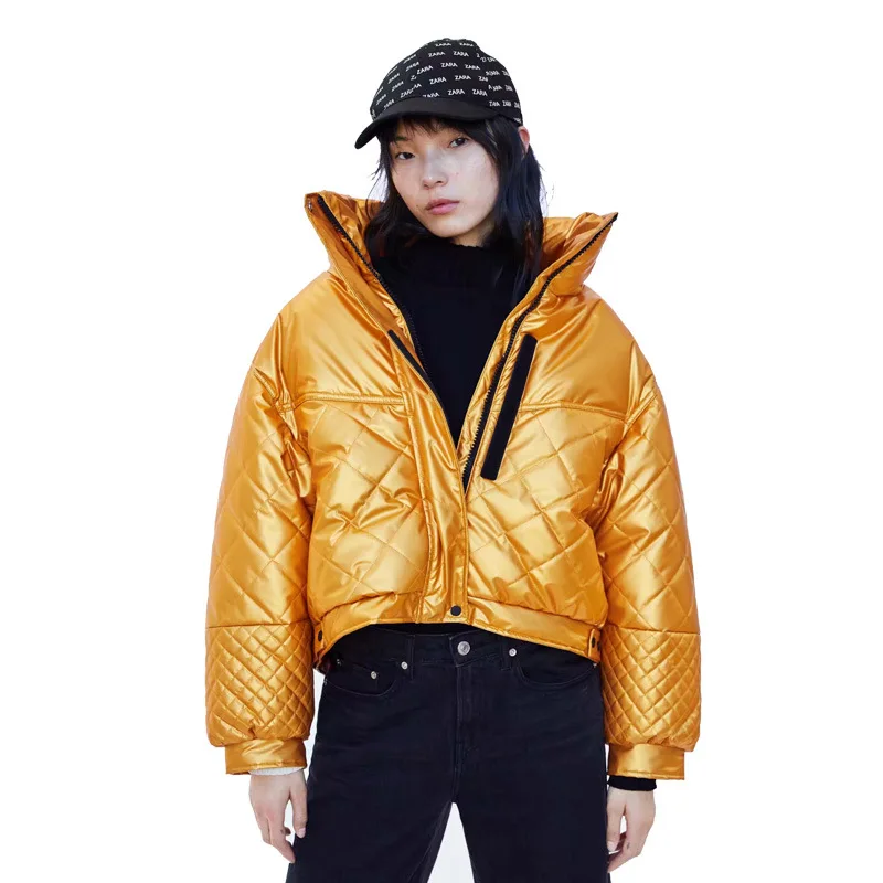

Down Coat Women's 2018 Winter New Style Zhoudongyu Plastic Effect Fluffy Jacket Stand Collar Short Cotton-padded Clothes