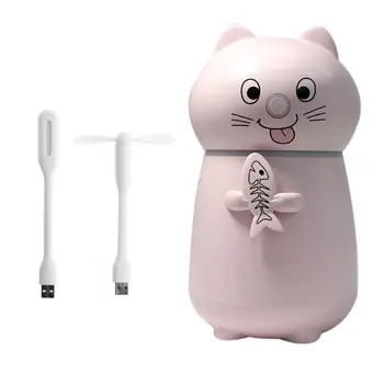 

Cute Pet Air Humidifier Purifier Ultrasonic Mist Maker with LED Light USB Fan 19QE