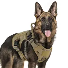 軍事戦術犬ハーネス K9 作業犬ベストナイロンバンジーリーシュリードトレーニングランニング中大犬ジャーマンシェパード(China)