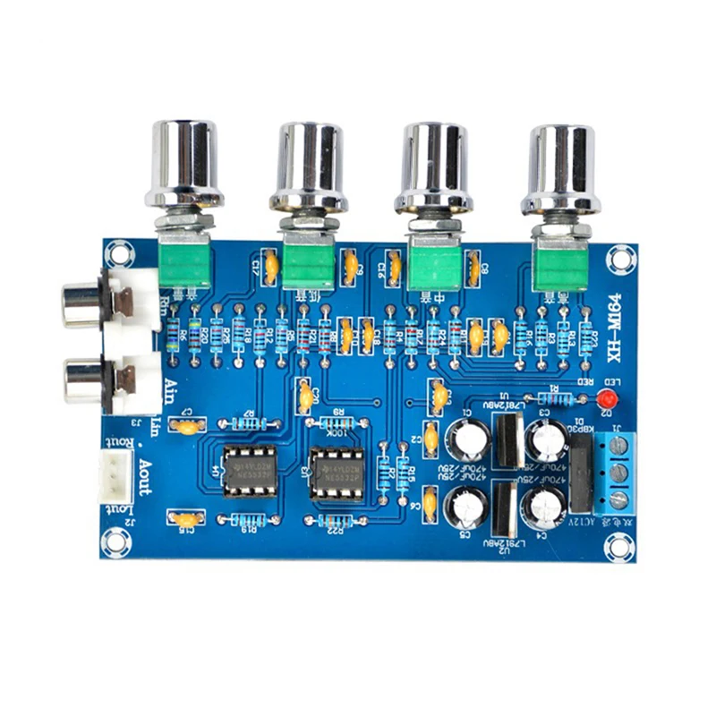 

NE5532 Audio Preamp Amplifier Tone Board 12-24V 2.0 Dual Channel Stereo HIFI Treble Bass Adjustment Control Amplifiers Board DIY