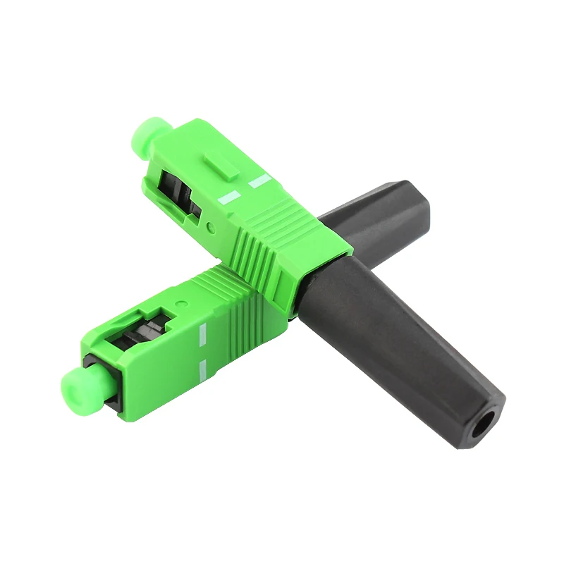 

100PCS SC APC fast connector FTTH optical fiber quick connector SC covered wire quick assembly connector Free shipping