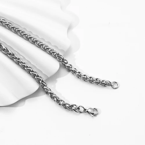 남녀공용 스테인레스 스틸 쿠바 체인 팔찌, 용골 체인, 3/5mm 커브, 무료 배송, 공장 제공, 펑크 쥬얼리 5