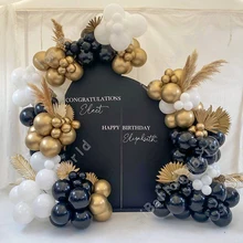 

White Gold Black Birthday Balloon Garland Arch Kit Wedding Birthday Balloon Decoration Baby Shower Party Balloon for Kids Globos