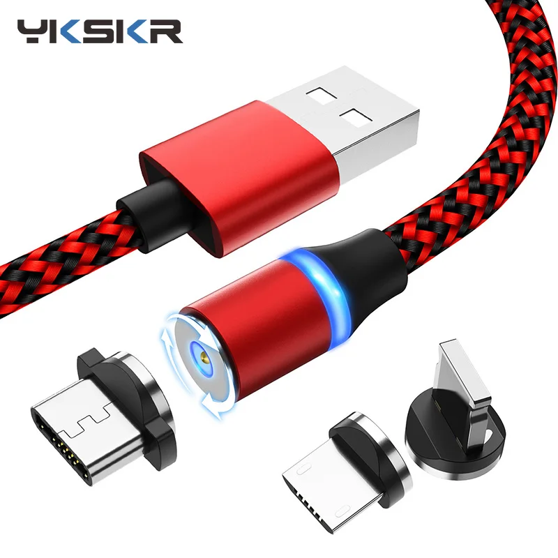 

LED Magnetic USB Cable For Samsung Xiaomi For iPhone XS X Magnet Plug USB Type C Cable & Micro USB Cable Fast Charging Cable