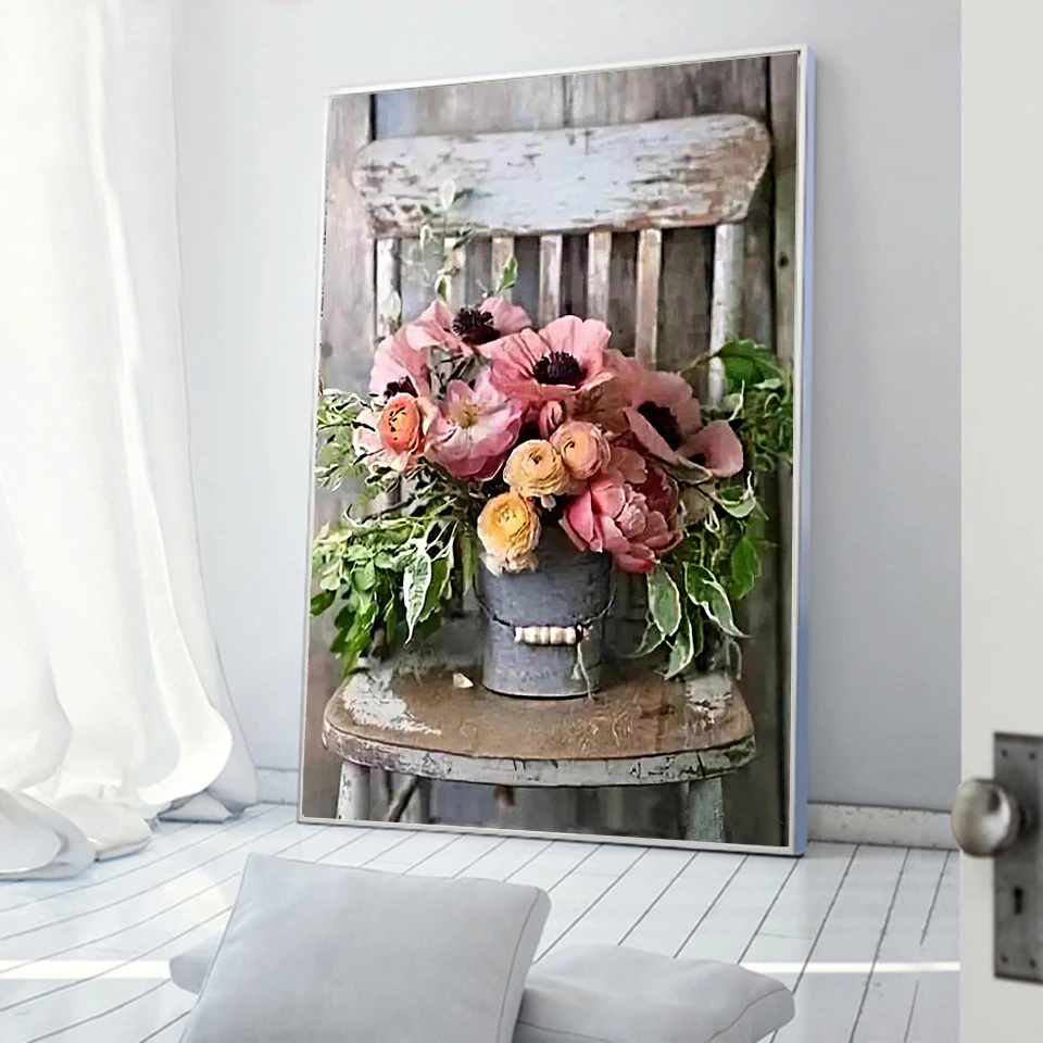Diamant painting 100% Full Square/Round Drill 5D DIY Diamond Painting Flower chair Diamond Embroidery Cross Stitch 3D Decor diamond painting diamond painting accessories diamond painting sealer diamond painting stickers diamond painting pen diamond painting accessory box diamond painting coasters
