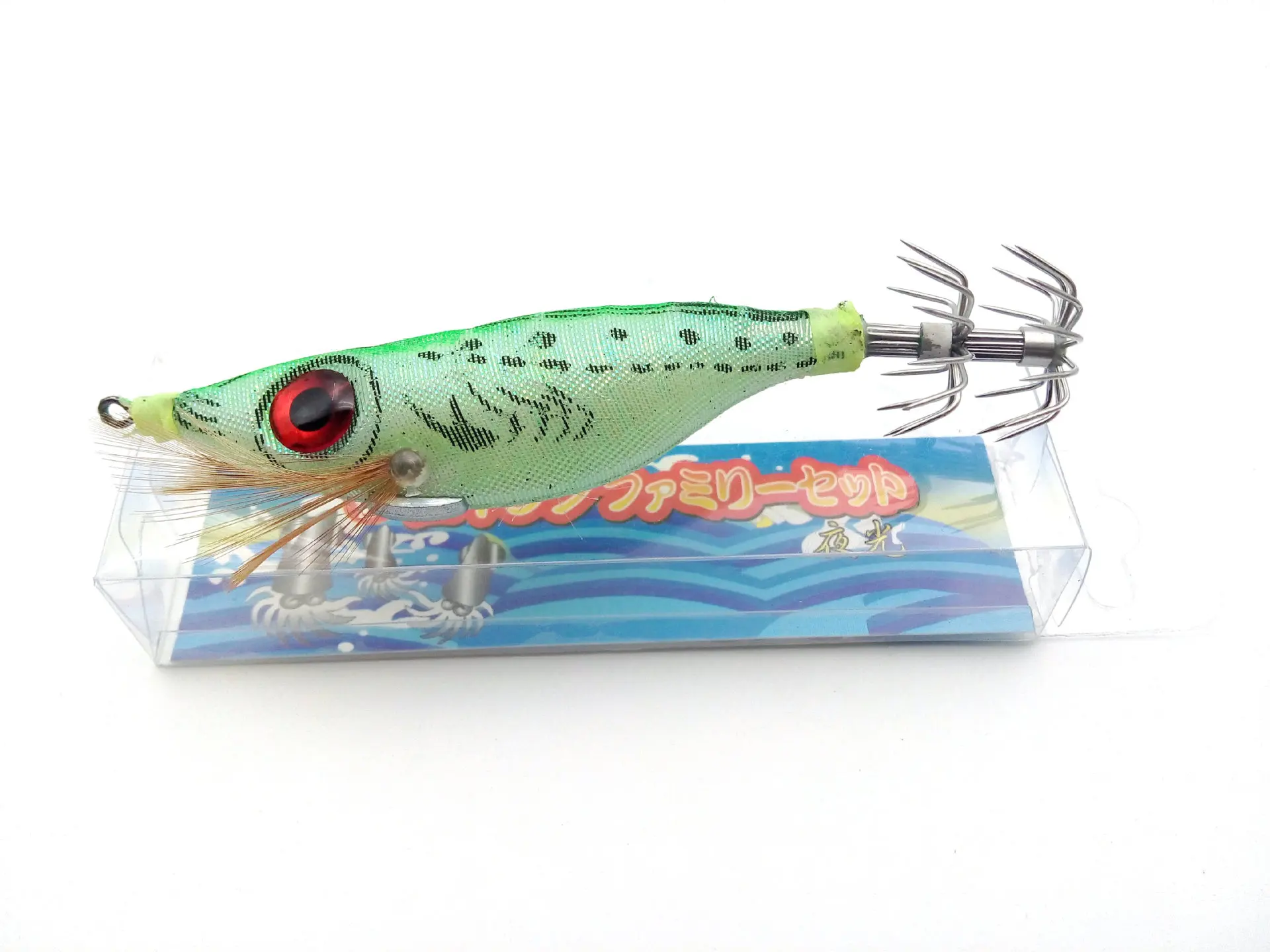 Angelköder Holz-Garnelen-Tintenfisch-Jig-Haken 9,5g Großäugiger Künstlicher Spinner-Köder 1 Stück im Angebot – Detail 5