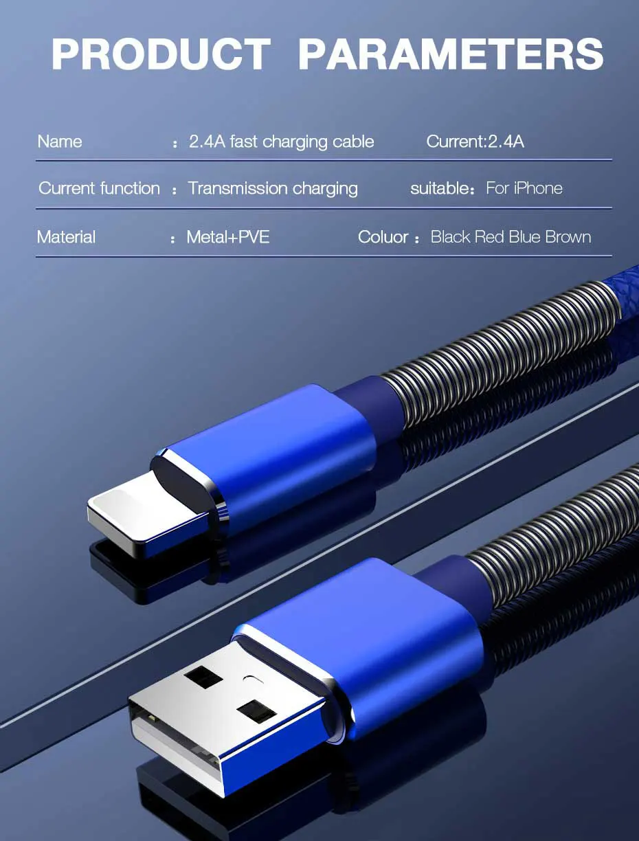 Suntaiho USB кабель пружинный кабель для iPhone 11 Pro Max XR XS X 8 7 6 Plus 2.4A Быстрая зарядка кабель для передачи данных провод Шнур адаптер