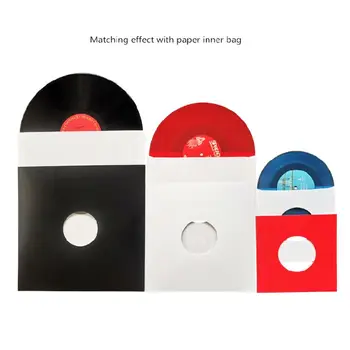

10PCS Anti-static Hard Shell Paper Inner Sleeves Polylined Protectors with Hole for 7/10/12 Inches LP Vinyl Record Album