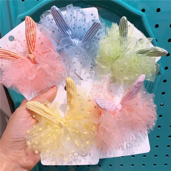 

2020 New Korean Big Lace Princess Girl's Hair Clip Rabbit Ear Duck Mouth Clip Handmade Hair Pins Jwellery For Girls Hair Pin