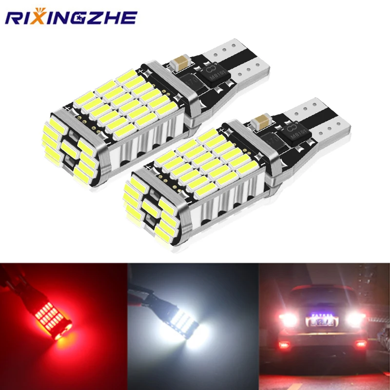 RXZ 1 шт. Canbus W16W T15 920 921 912 светодиодный 4014 45 чипы обратный Светильник лампы резервные парковка светильник лампы Белый Красный W5W без ошибок