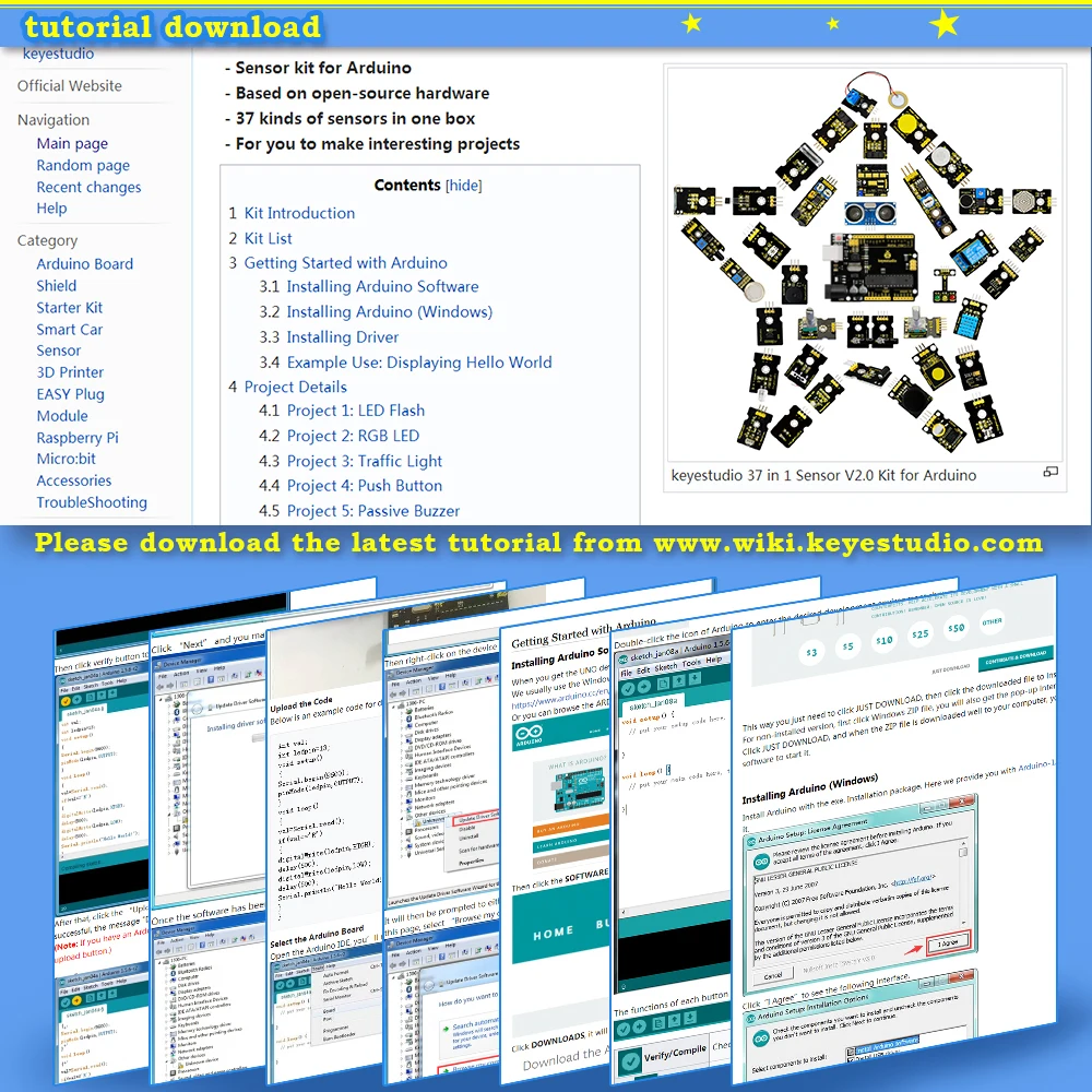 Новинка 2020! Keyestudio новый сенсорный стартовый комплект V2.0 37 в 1 коробка для Arduino UNO