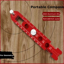 

Professional Aluminum Alloy Carpenter Compass Durable Portable Drawing Tool Scribing For Geometry Marking Accurate