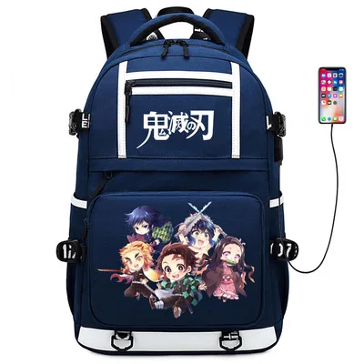 Белый Demon Slayer: Kimetsu no Yaiba Kanroji Mitsuri школьный рюкзак для ноутбука мужские дорожные сумки USB Оксфорд Рюкзак - Цвет: Белый
