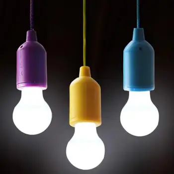 

Creative LED Hanging Light Bulb Battery Powered Colorful Pull Cord Bulbs Portable Retro Lighting Tent Camping Camping Light Bulb