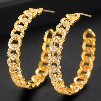 

GODKI Jimbora Luxury Round Chic Chains Earring For Women Wedding Geometry Full Mirco Cubic Zircon Nigerian Trendy Earrings