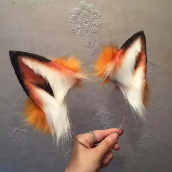 Женский обруч для волос Golden Neko Ear Kitten, для косплея, с лисьими ушками, волками и кошками, высокое качество