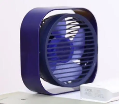 Мини USB Настольный вентилятор, портативный охлаждающий вентилятор, кондиционер с поворотом на 360 градусов, регулируемый угол, офисный автомобиль, бытовой, для путешествий, для детей - Цвет: blue
