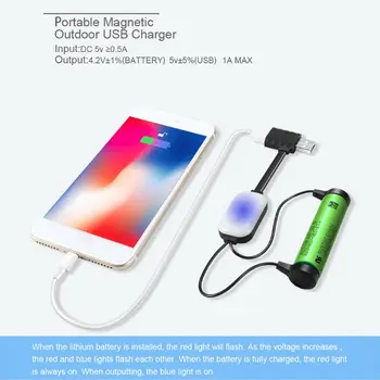 

A10 Battery Charger for Li-ion Batteries Multifunction Magnetic USB Charger Mini Charging/Discharging Power Bank For 18650 25500