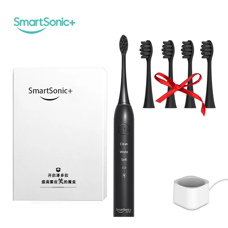 SmartSonic+ Adult Ultrasonic Electric Toothbrush for Teeth Rechargeable with Two Dupont Tooth Brush Heads T2 | Бытовая техника