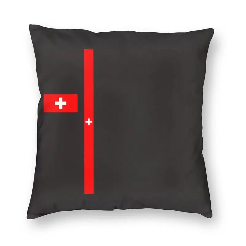 

Soft Switzerland Flag Throw Pillow Case Home Decorative Custom Square Swiss Cross Cushion 40x40 Pillowcover for Living Room