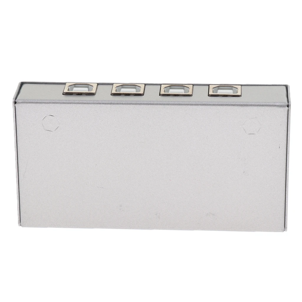 USB Auto Sharing Switch KVM Switcher Adapter Box 4 Computer Share 1 USB Device Hub for Printer Scanner