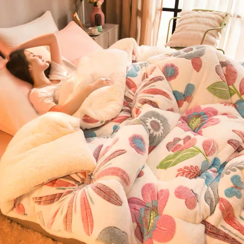 Bed Comforter Twin/Queen/King Size Patchwork Thicken Warm Quilt Duvet Winter Blanket Bedding