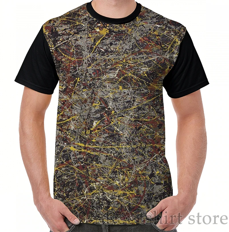 Funny print men t shirt women Tops tee No 5 by Jackson Pollock Graphic